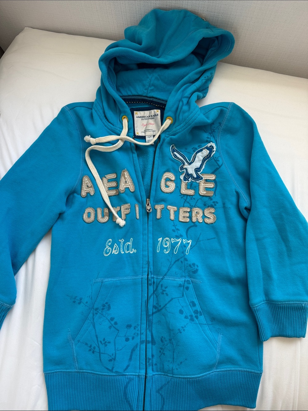 American Eagle Outfitters Bright Teal Girls' Zip Hoodie